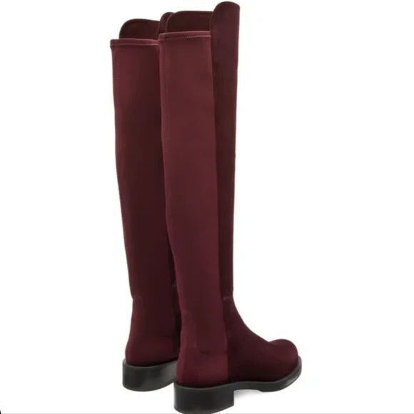 New Stuart Weitzman 5050 Bold Suede Over ther Knee Boots in Cabernet Size 10 - Picture 2 of 6